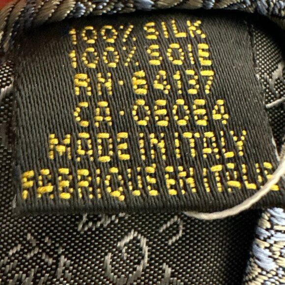 Bugachi Uomo Silk Neck Tie Blue/Beige - Picture 3 of 8